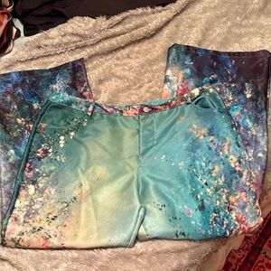 Colorful Abstract Print Pants